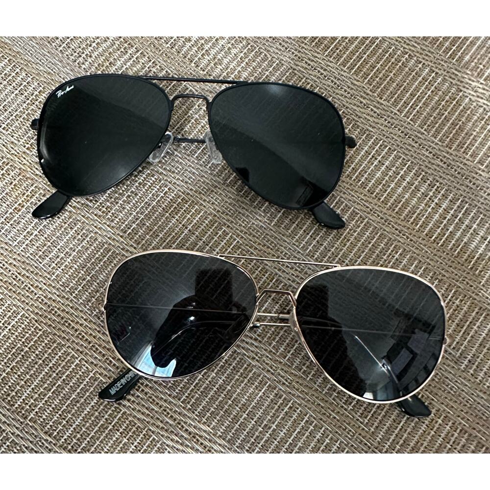 PRO Acme Aviator Sunglasses Black Frame & Bonus No Brand Pair